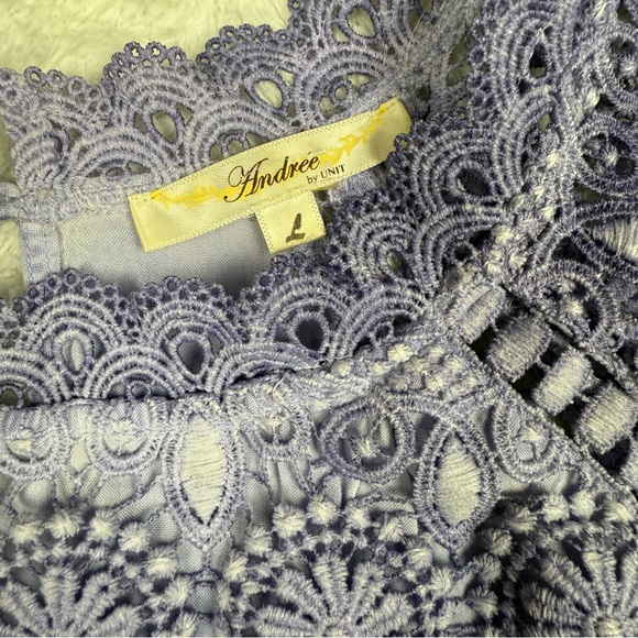 Andree Blue Lace Sleeveless Top - Picture 3 of 6